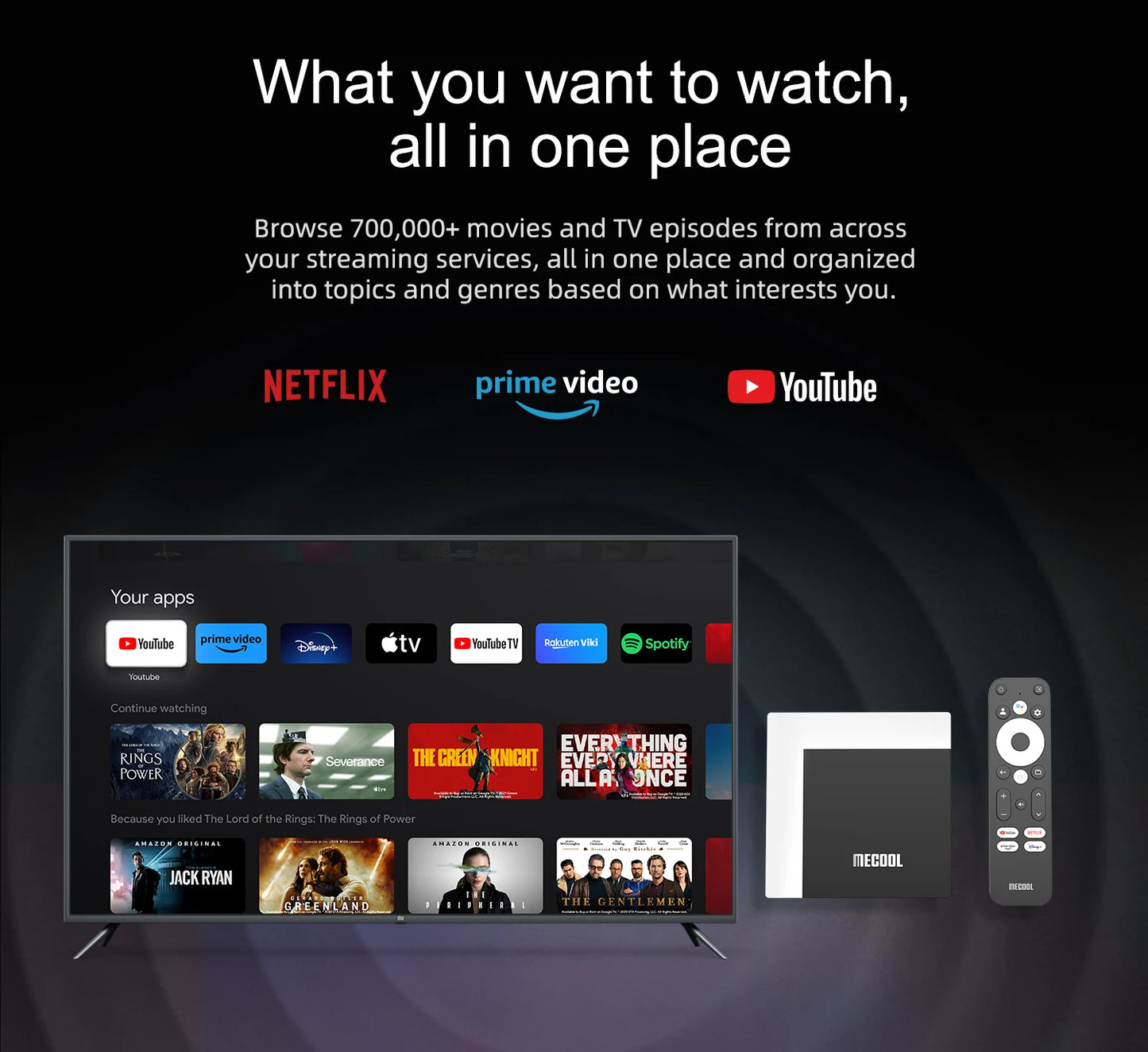 MECOOL Original KM7 PLUS Netflix TV Box 2GB16GB Android Smart TV 11 Google Certified 4K Amlogic tvbox ip tv WIFI Hebrew Arabic