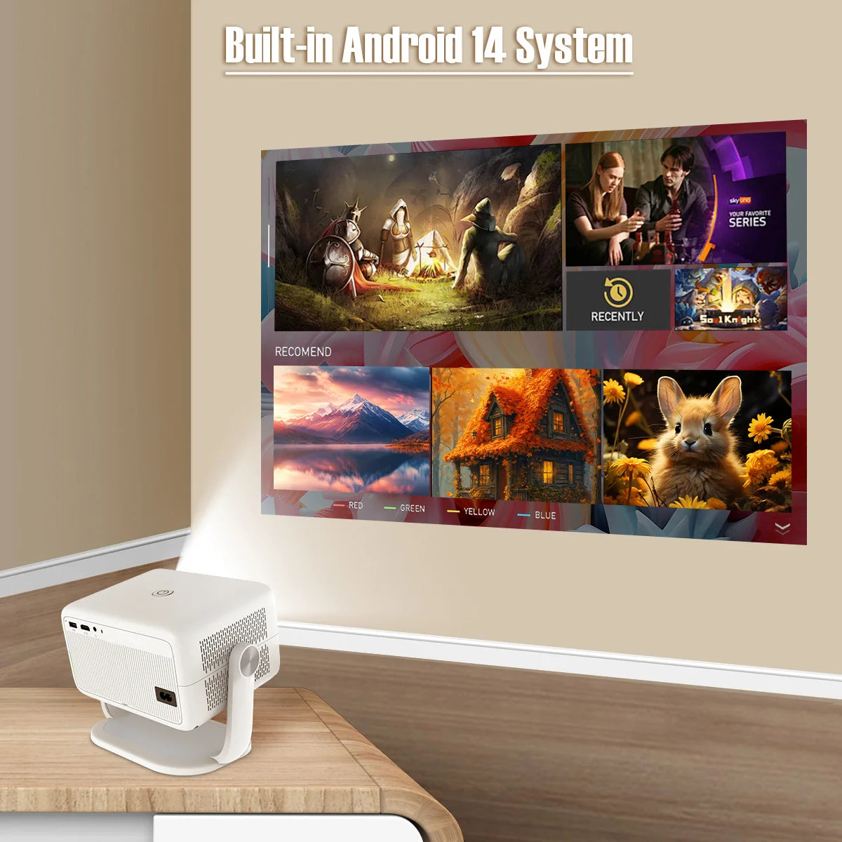 Magcubic Native 1080P 650ANSI 8K Android14 L018 Projector With Auto Keystone Correction Focus Wifi6 BT5.4 Portable Movie Outdoor