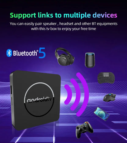 Q10 Android14 8K HDR10+ Smart TV Box Allwinner H313 128G Dual Wifi BT5.0 Set Top Box Media Player with Google Voice Assistant