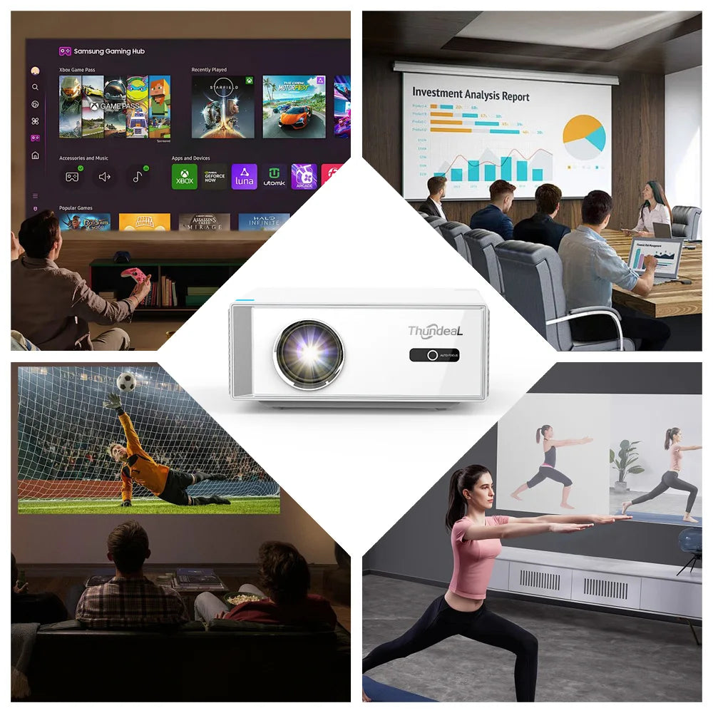 ThundeaL TD95W Android Projector Full HD 1080P WiFi 2K 4K Home Cinema Portable Smart TV Video Movie Meeting Led TD95 Projecter