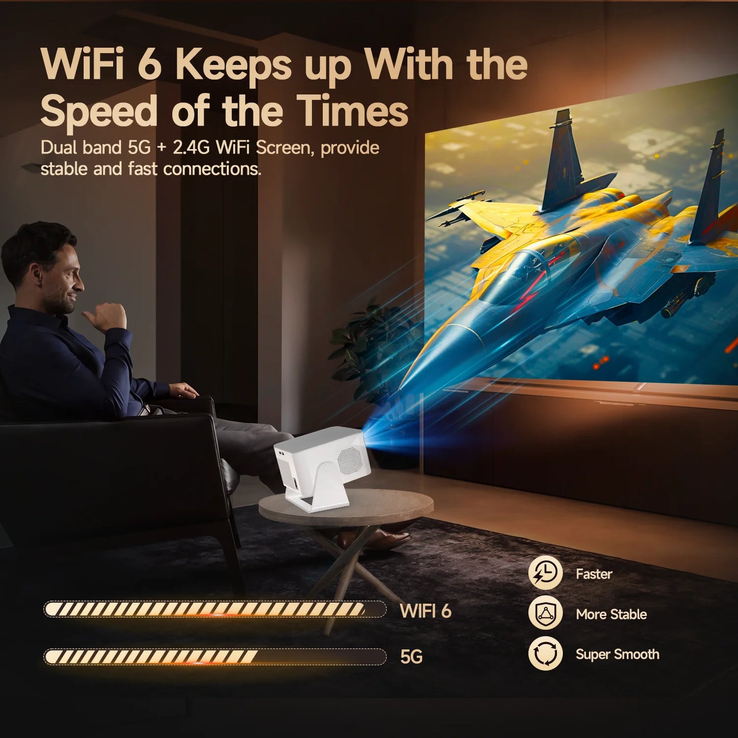 Magcubic Auto Focus Android14 4K Projector 900ANSI 8K Native 1080P HY350Max With Wifi6 BT5.4 16G Allwinner H726 Portable Outdoor