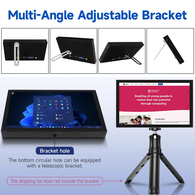 7 Inch Portable Display 1024x600 IPS Screen HDMI-compatible VGA AV Input Monitor for PC Laptop Camera TV Box RPI LCD