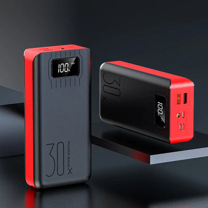 Power bank with a large capacity of 30000 mAh fast charging for mobile phones mobile power bank charging digital display