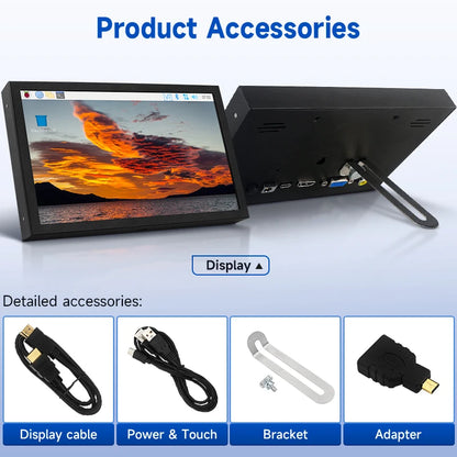 7 Inch Portable Display 1024x600 IPS Screen HDMI-compatible VGA AV Input Monitor for PC Laptop Camera TV Box RPI LCD