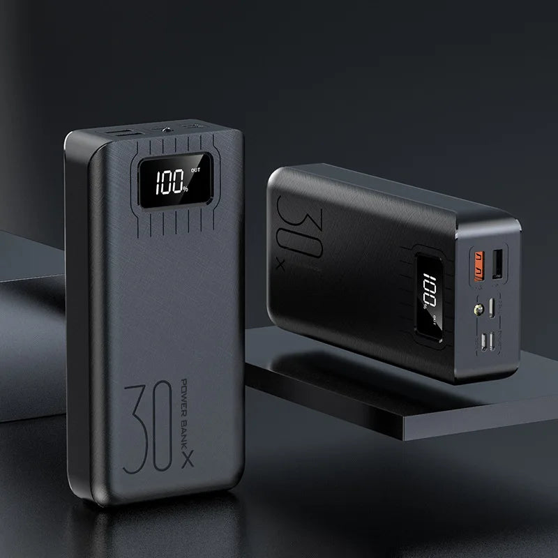 Power bank with a large capacity of 30000 mAh fast charging for mobile phones mobile power bank charging digital display